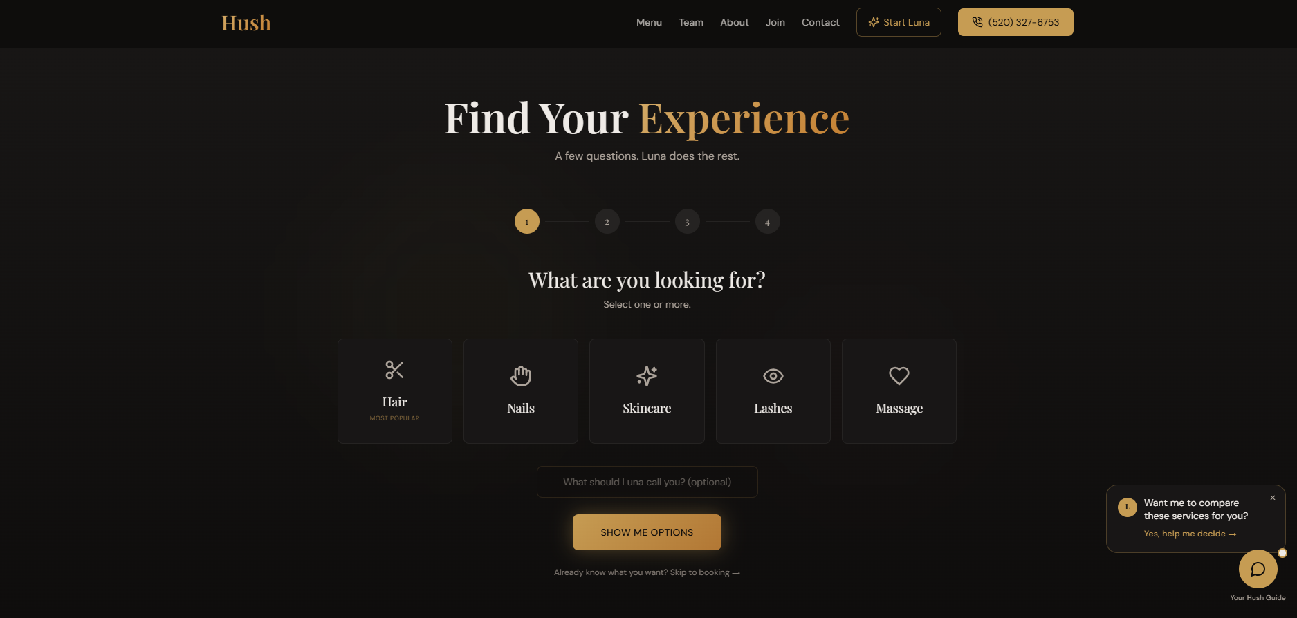 Hush Salon & Day Spa — Home